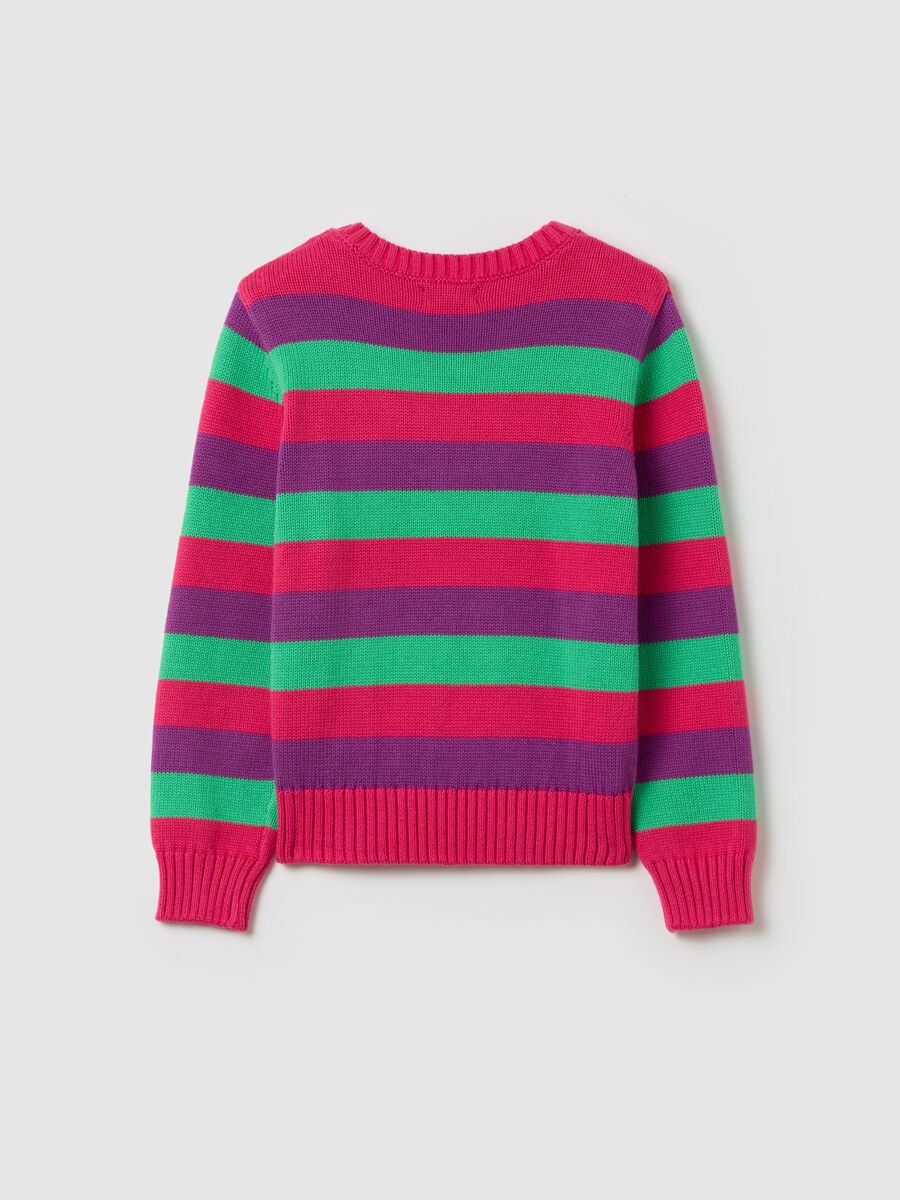 Cotton pullover with striped pattern_4