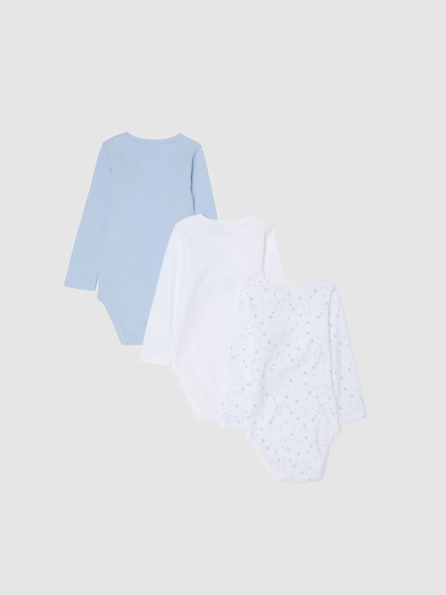 Long-sleeve bodysuit tripack with print in pure cotton_1