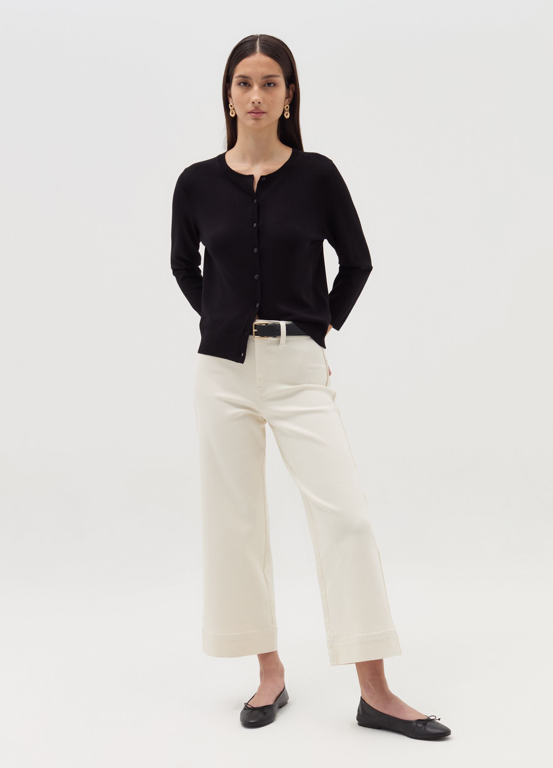 Jeans culotte bianchi top
