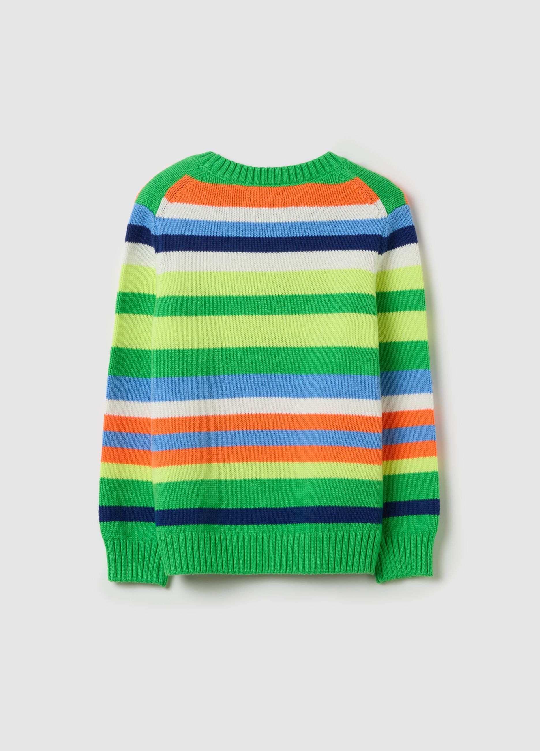 Pullover in fantasia a righe multicolore 