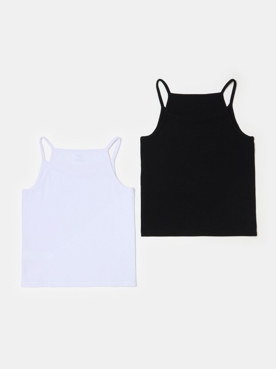 Two-pack ribbed organic cotton vests_1