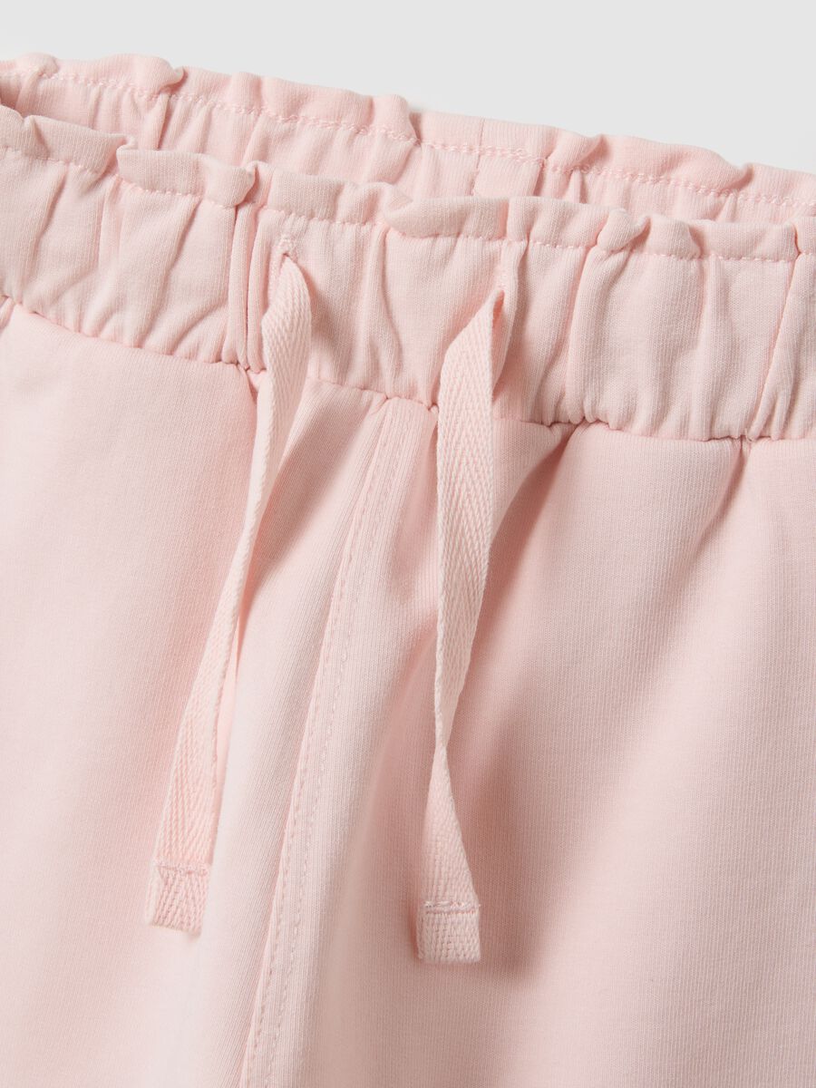 Girls' pink cotton jogger trousers with regular fit_2