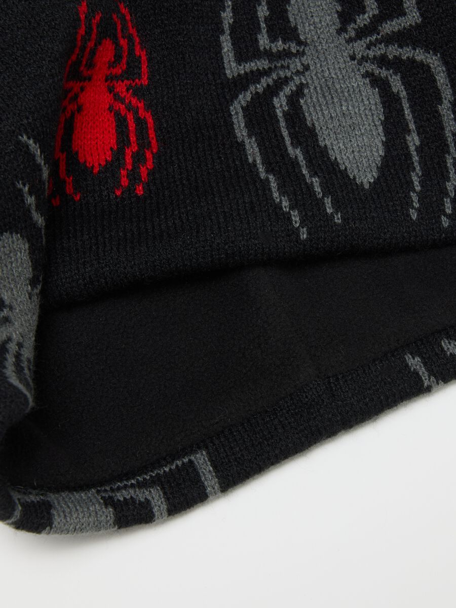 Children's black neck warmer with Spider-Man prints_1