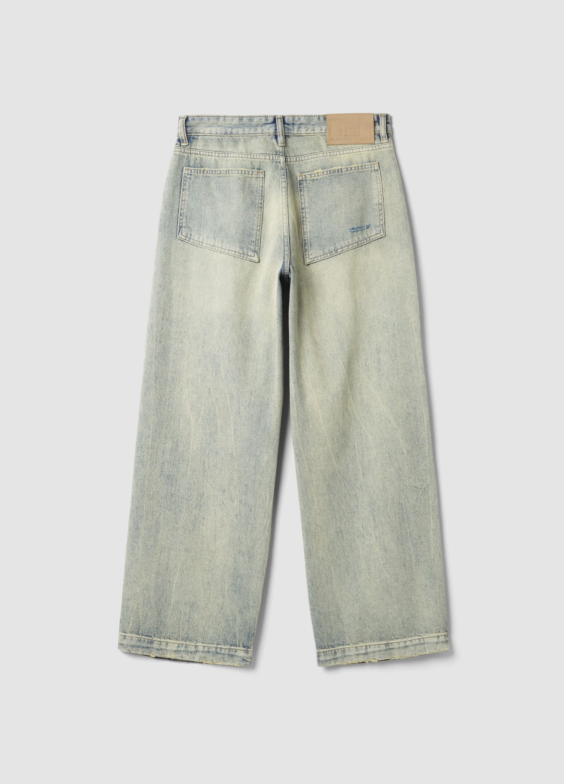 Vintage Light Blue Wide-Leg Denim