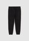 Black fleece trousers regular fit with elastic waistband_4