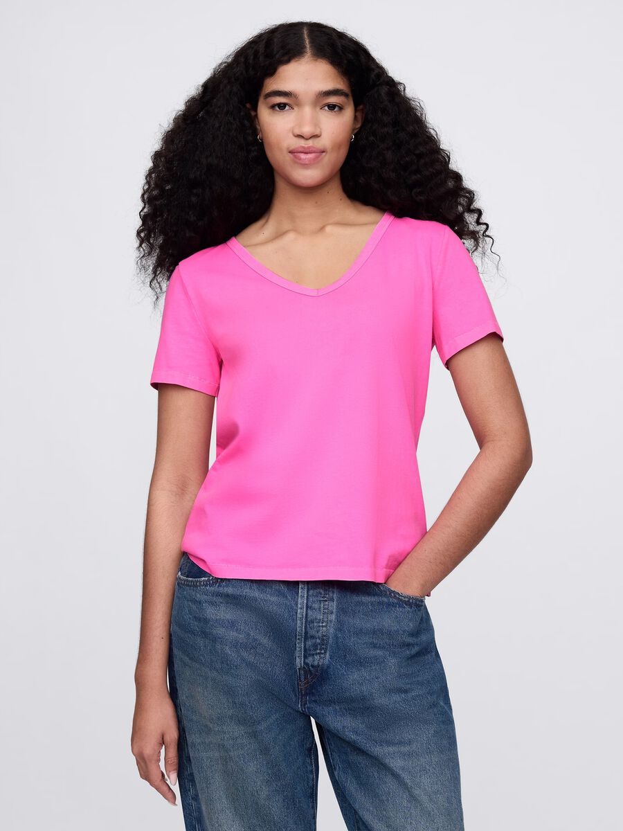 Pink T-shirt with short sleeves_0