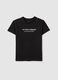 Girls' black pure cotton regular fit t-shirt with print_3