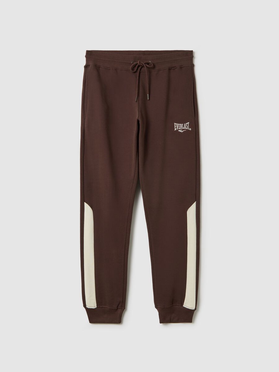 Joggers with contrasting inserts and logo embroidery_4