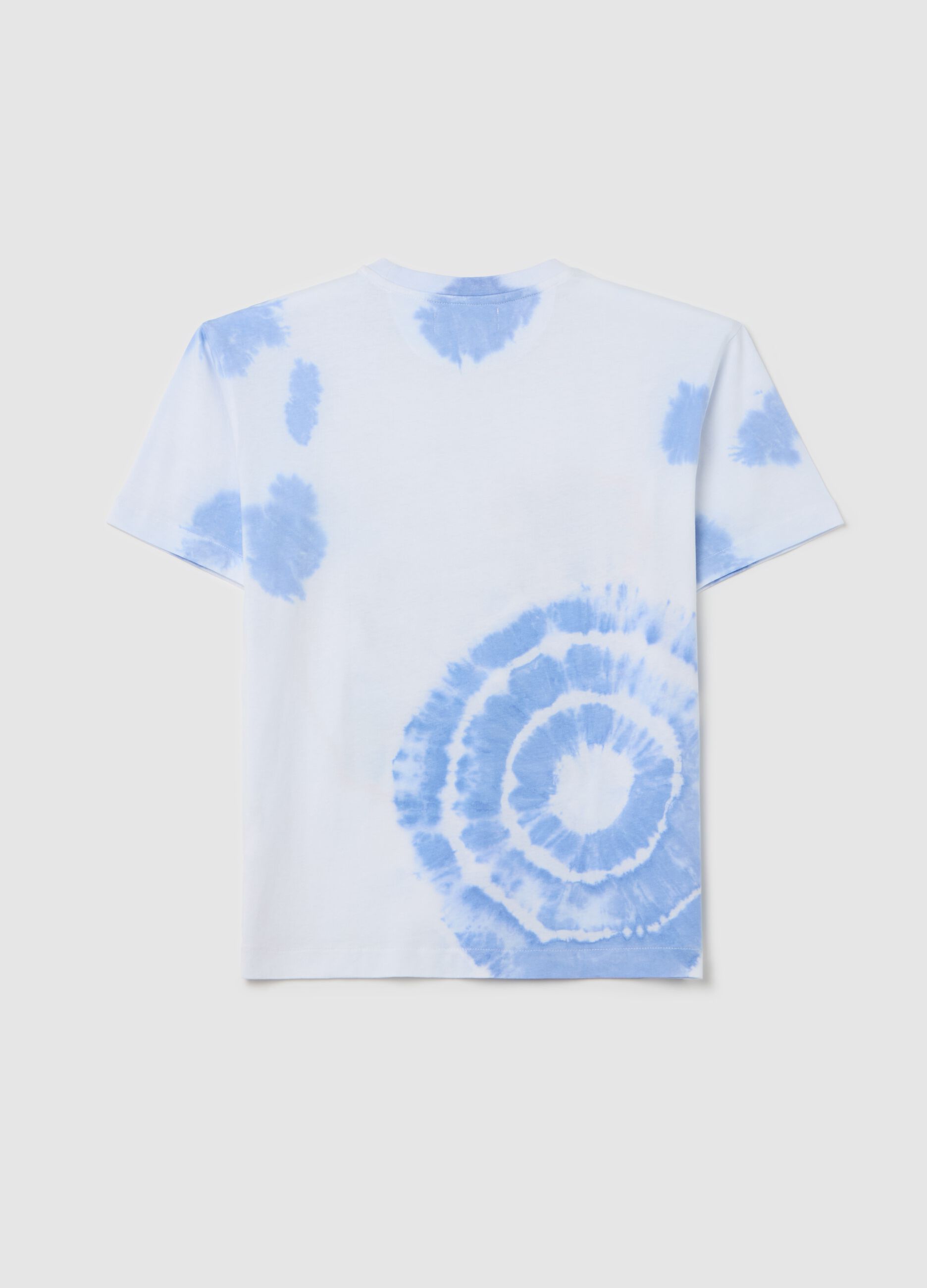 Tie-dye T-shirt in cotton with off-road vehicle print
