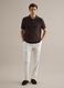 Brown striped short-sleeve pure cotton polo in regular fit_1