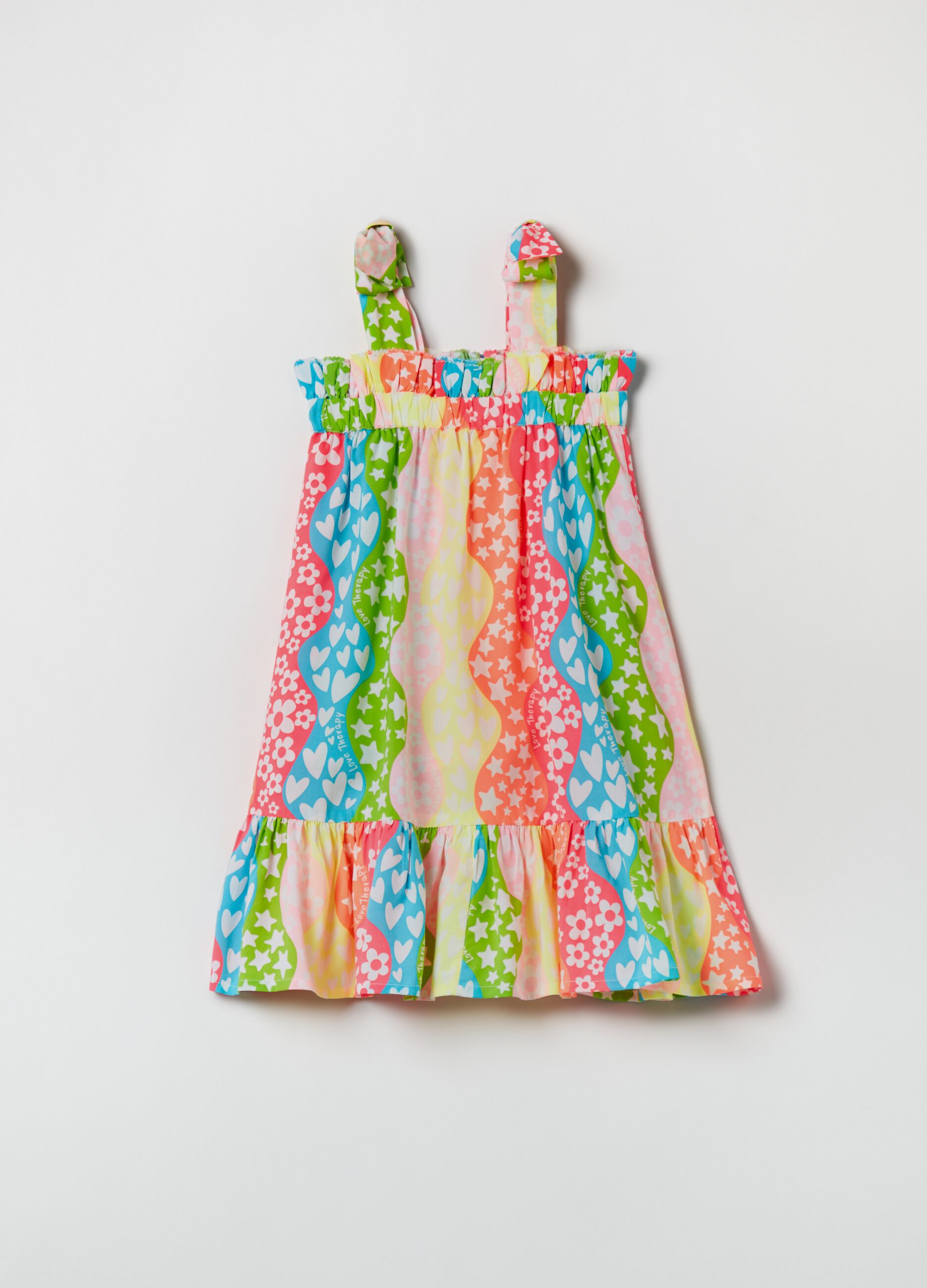 Vestito in viscosa con stampa Love Therapy_1
