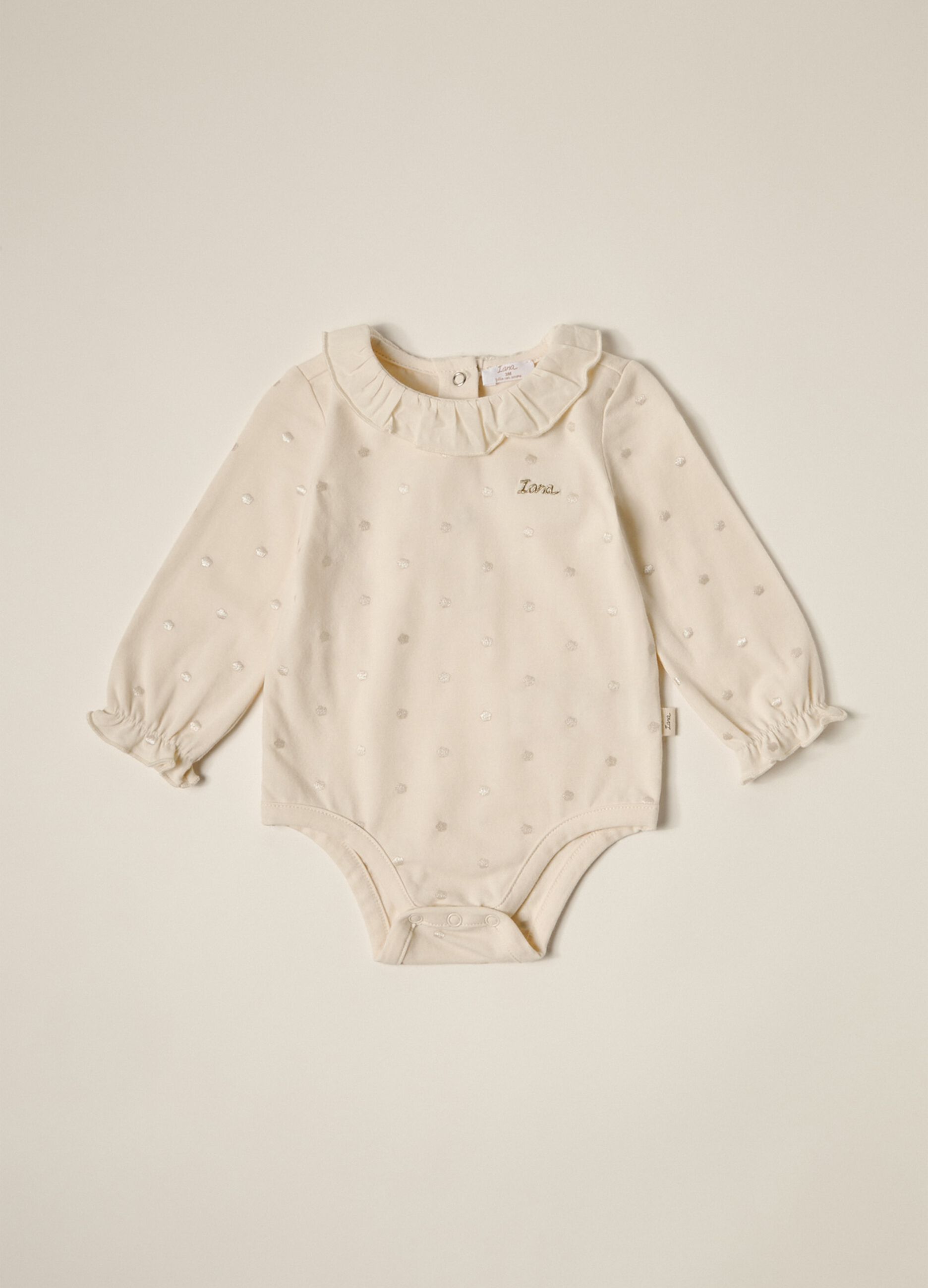 IANA newborn girl stretch cotton jersey bodysuit