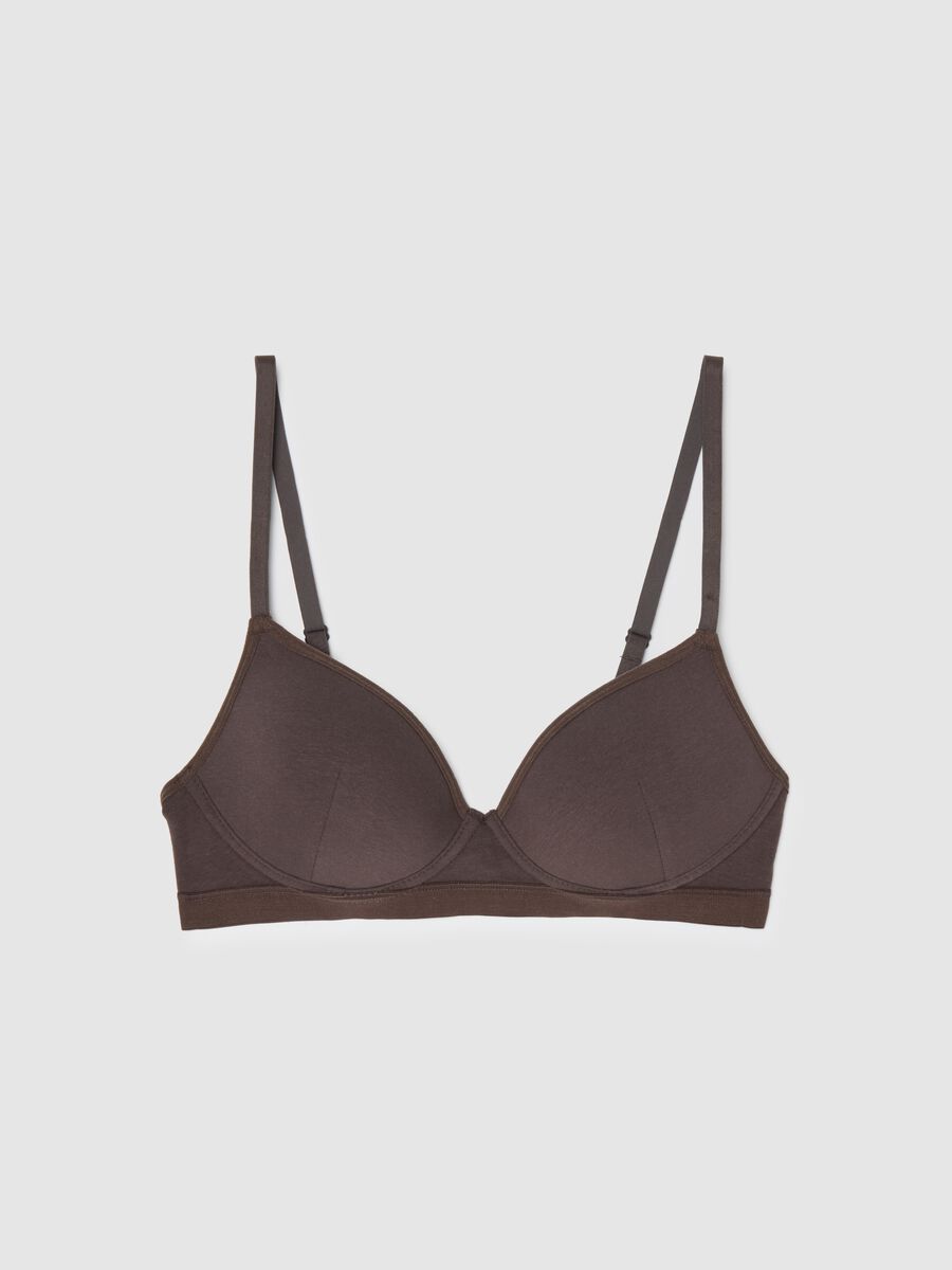 Brown Stretch Cotton Bra_4