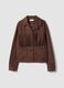 Brown jacket with fringes and patch pockets_0
