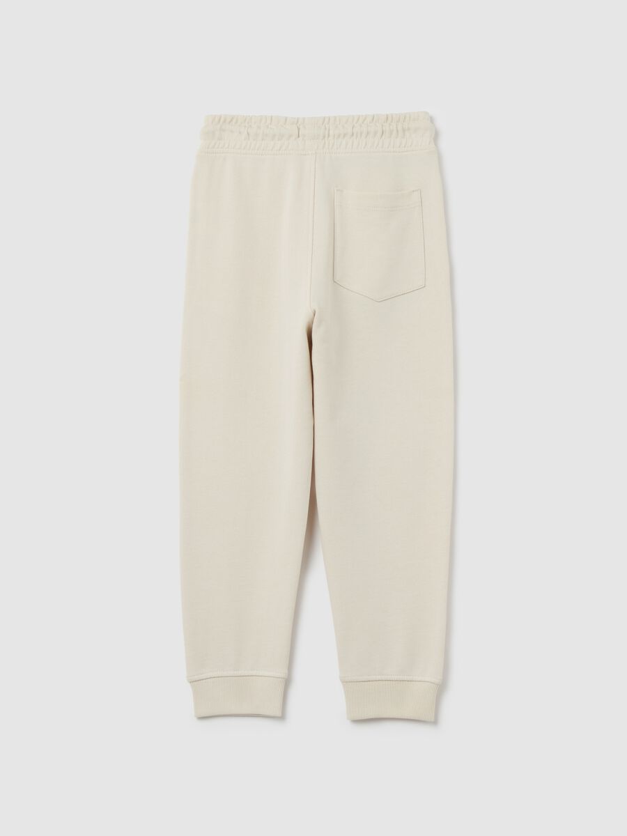 Cotton joggers with drawstring and print_1