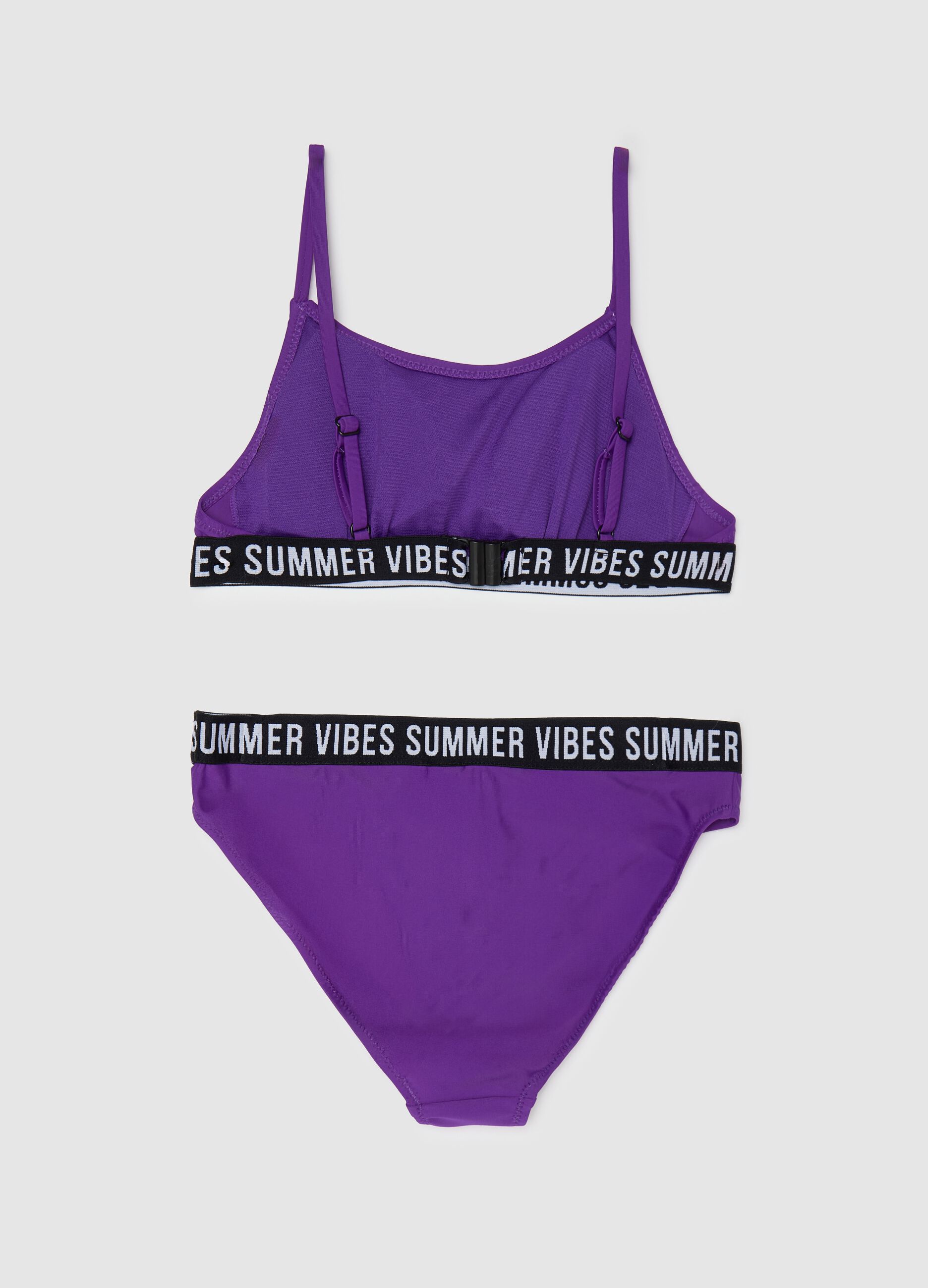 Girls’ bikini in purple stretch fabric