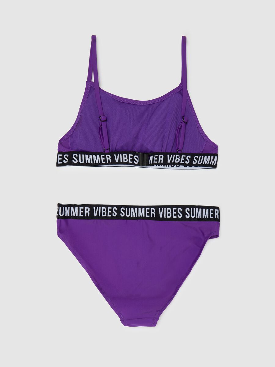 Bikini da ragazza in tessuto elasticizzato viola_1