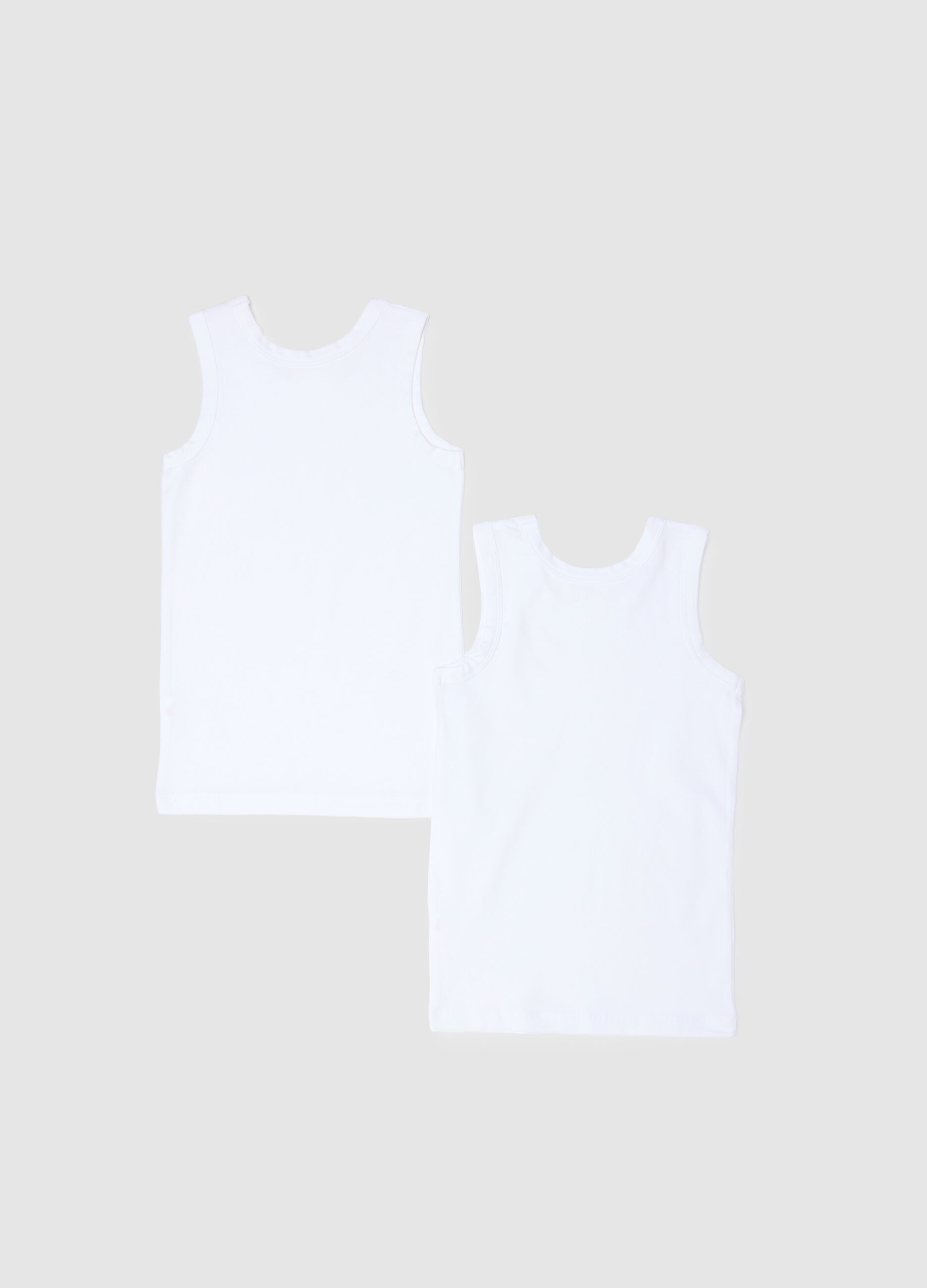 Bipack canottiere in cotone elasticizzato bianco da bambino regular fit
