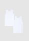 Bipack canottiere in cotone elasticizzato bianco da bambino regular fit_1