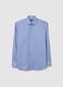 Light blue pure cotton regular fit shirt with classic collar_4