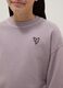 Oversized fit purple cotton crew neck sweatshirt for girls_2