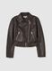 Glossy-effect crop jacket with zip_4