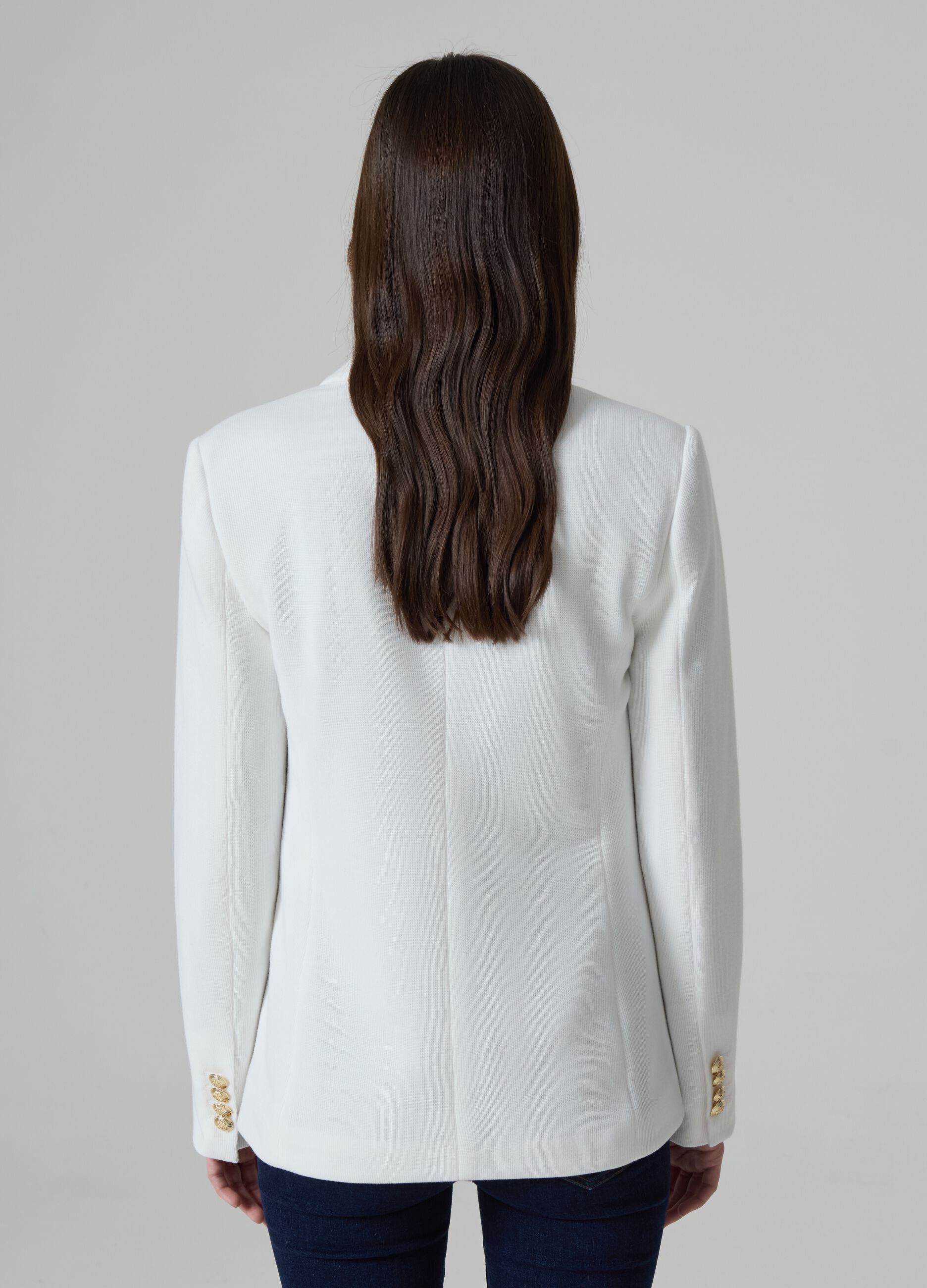 Blazer doppiopetto in maglia a costine