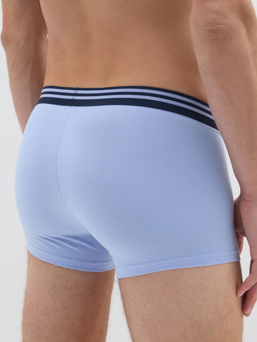 Tripack Boxer Shorts in Stretch Cotton Blue_2