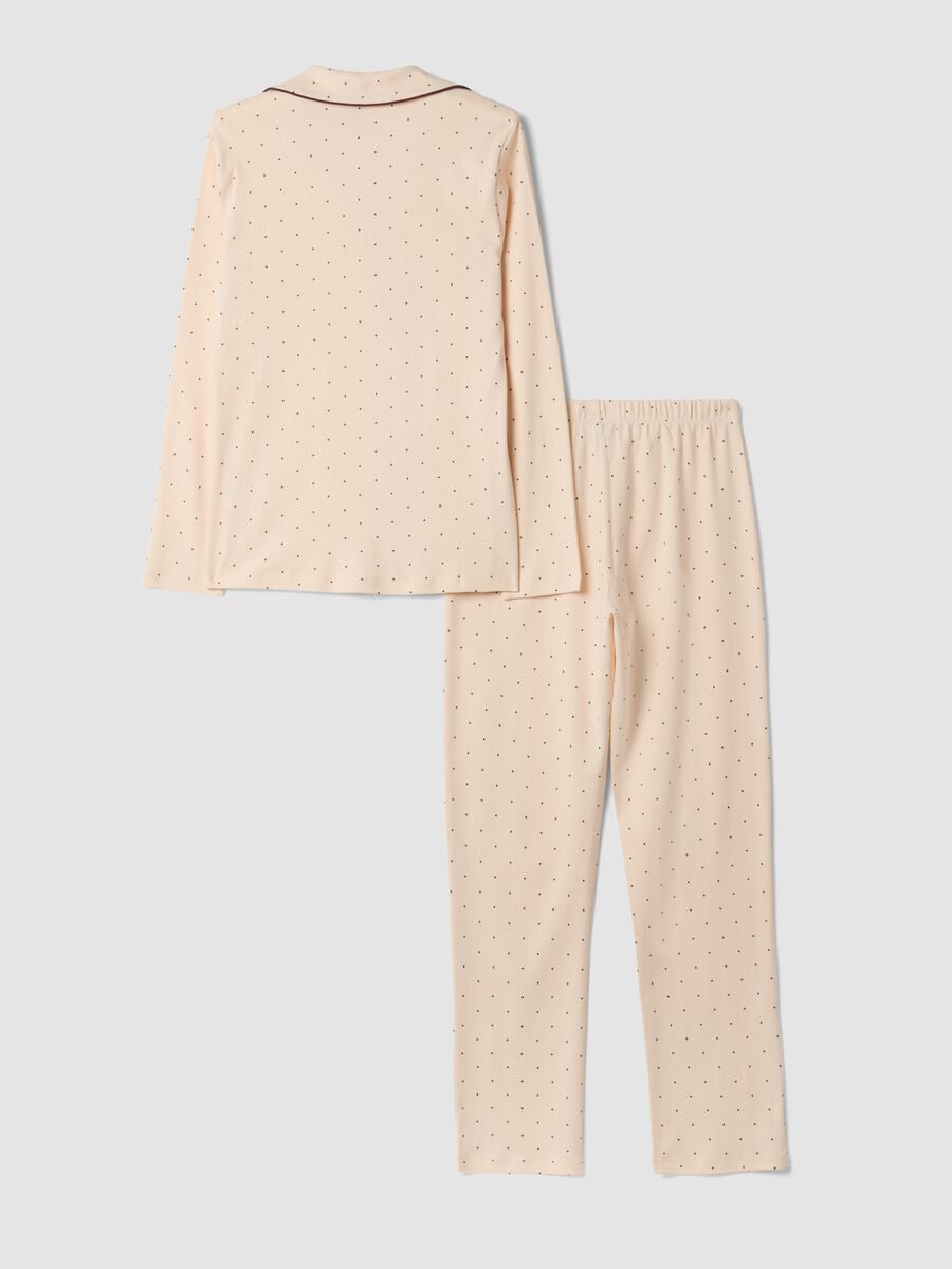 Cream white pure cotton crew-neck pyjamas_5