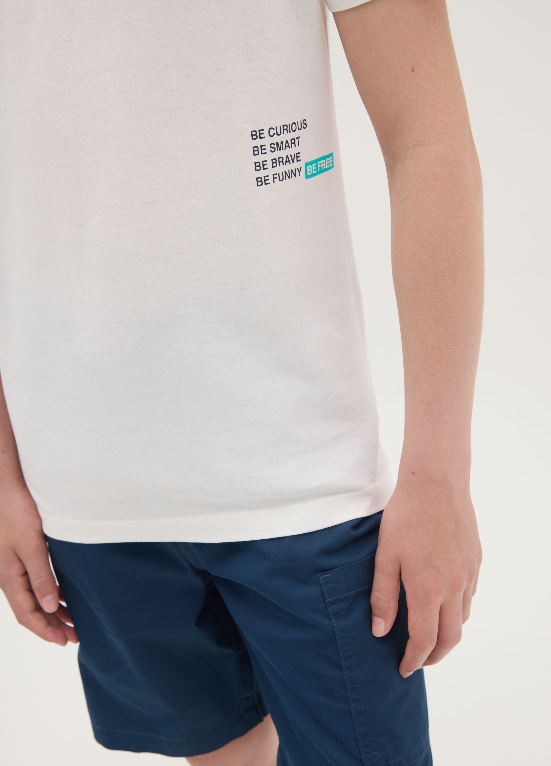 White short sleeve T-shirt made of organic cotton OVS Kids
