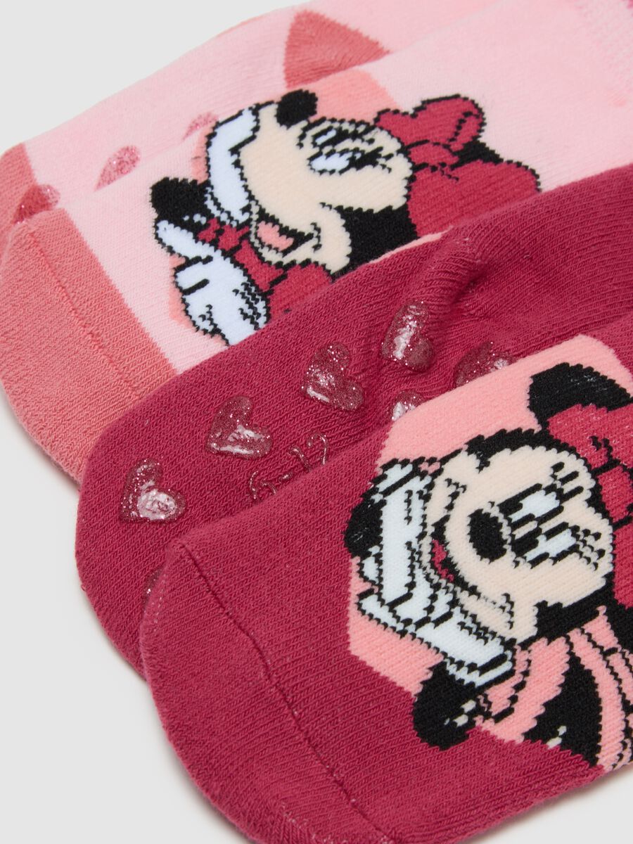 Multicolour Cotton Minnie Girl's Socks Twin Pack_2