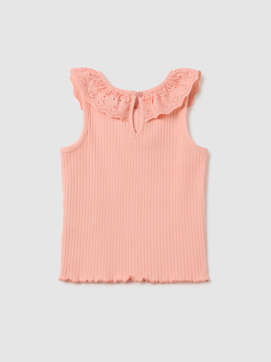 Girls' pink stretch cotton top, regular fit_1
