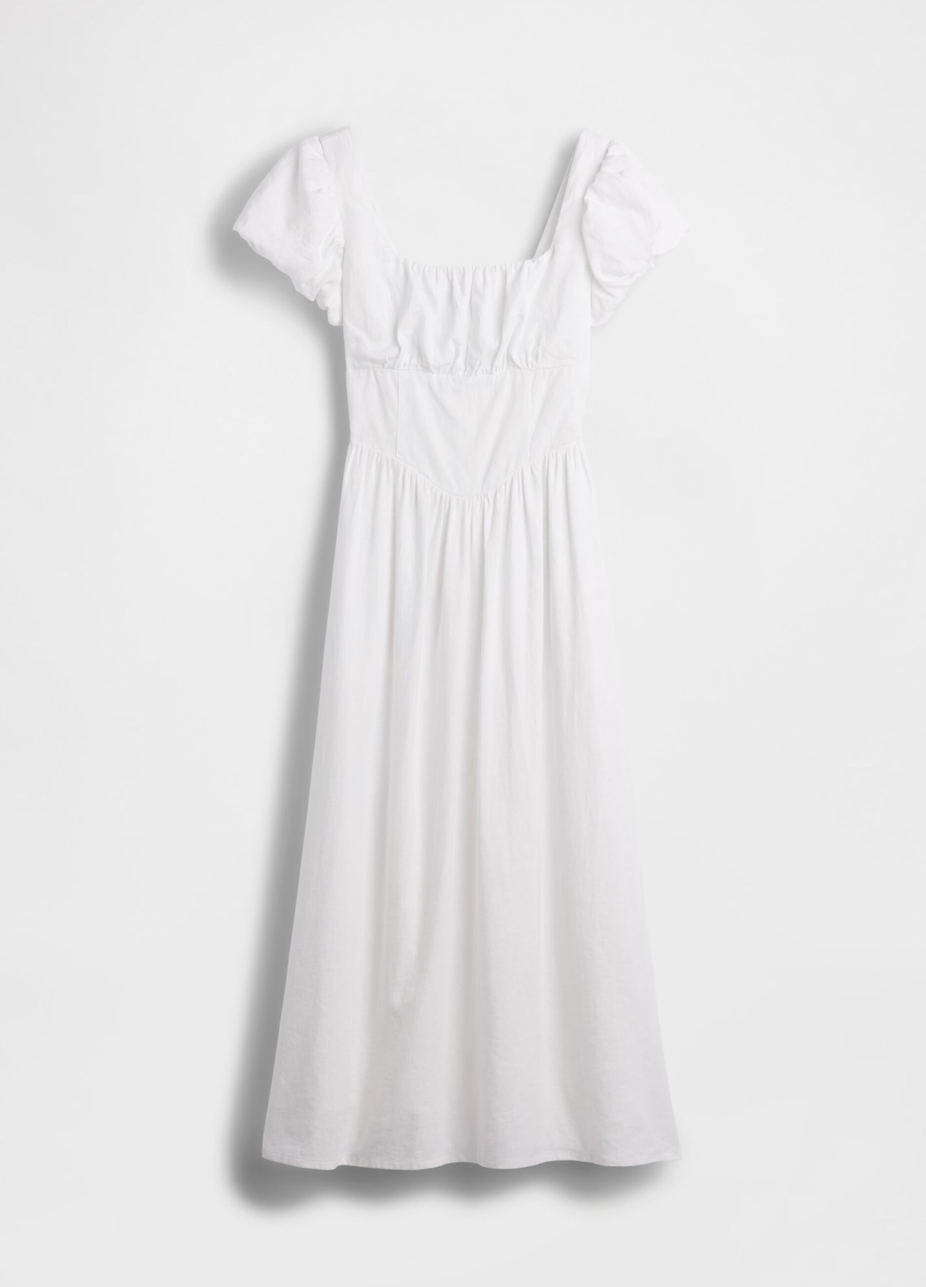 Linen-blend midi dress