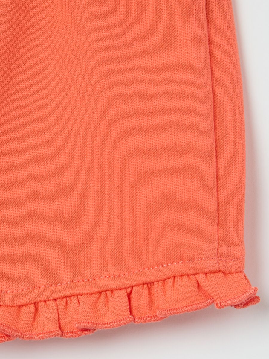 Orange shorts with cotton frills_3