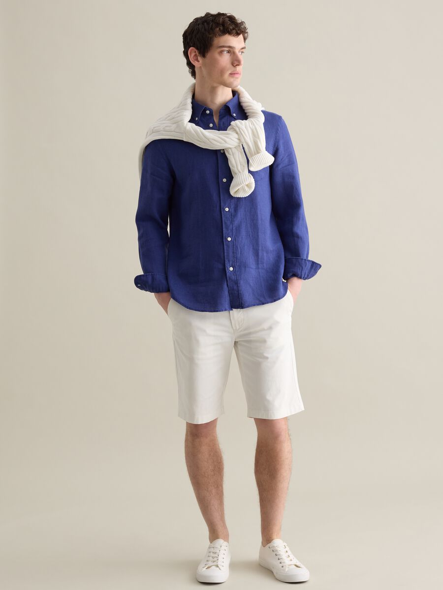 Stretch cotton chino Bermuda shorts_0