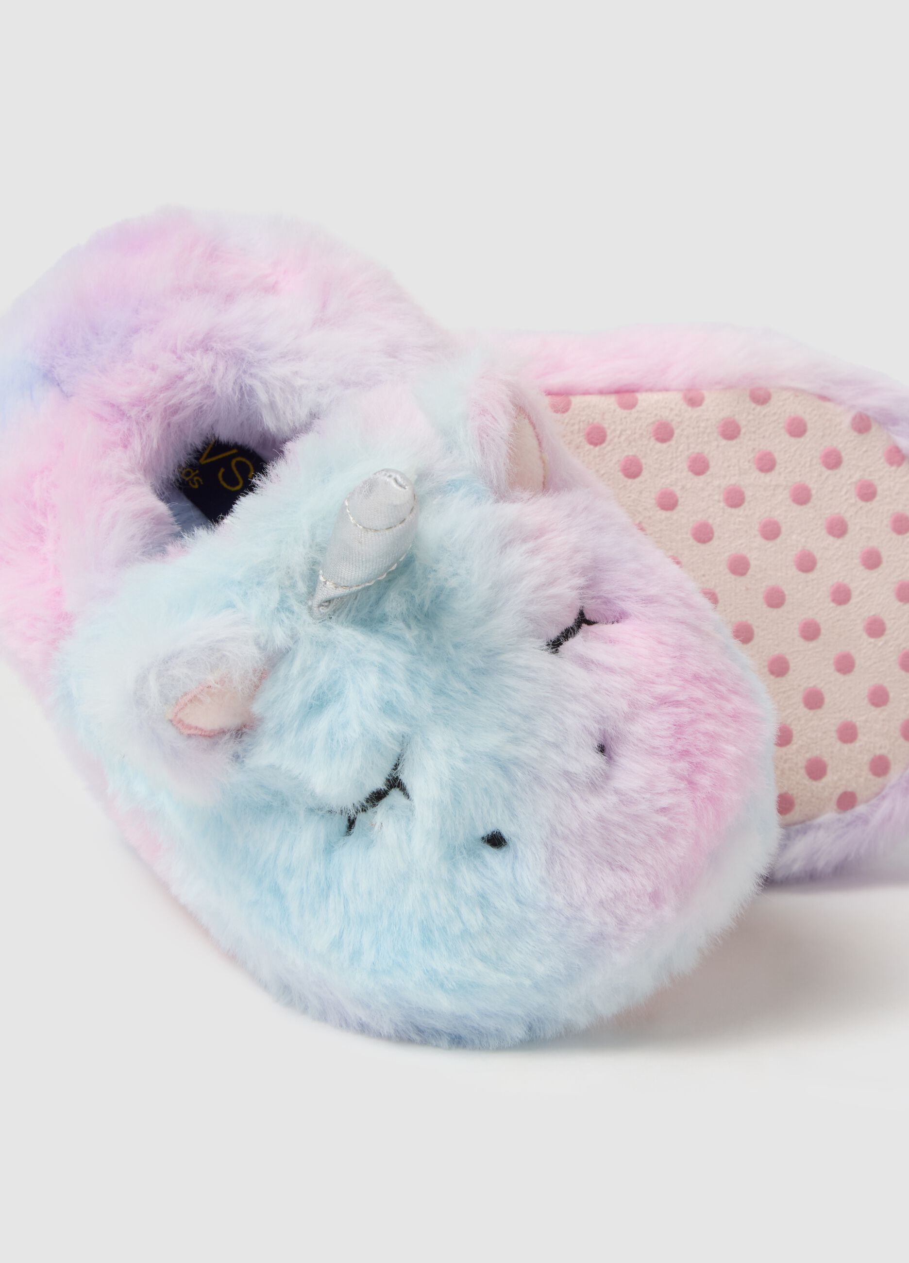 Multicolor Plush Slippers