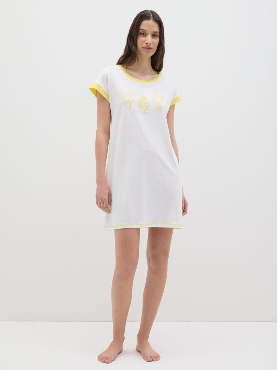 Women's long dress in pure multicolour cotton_0