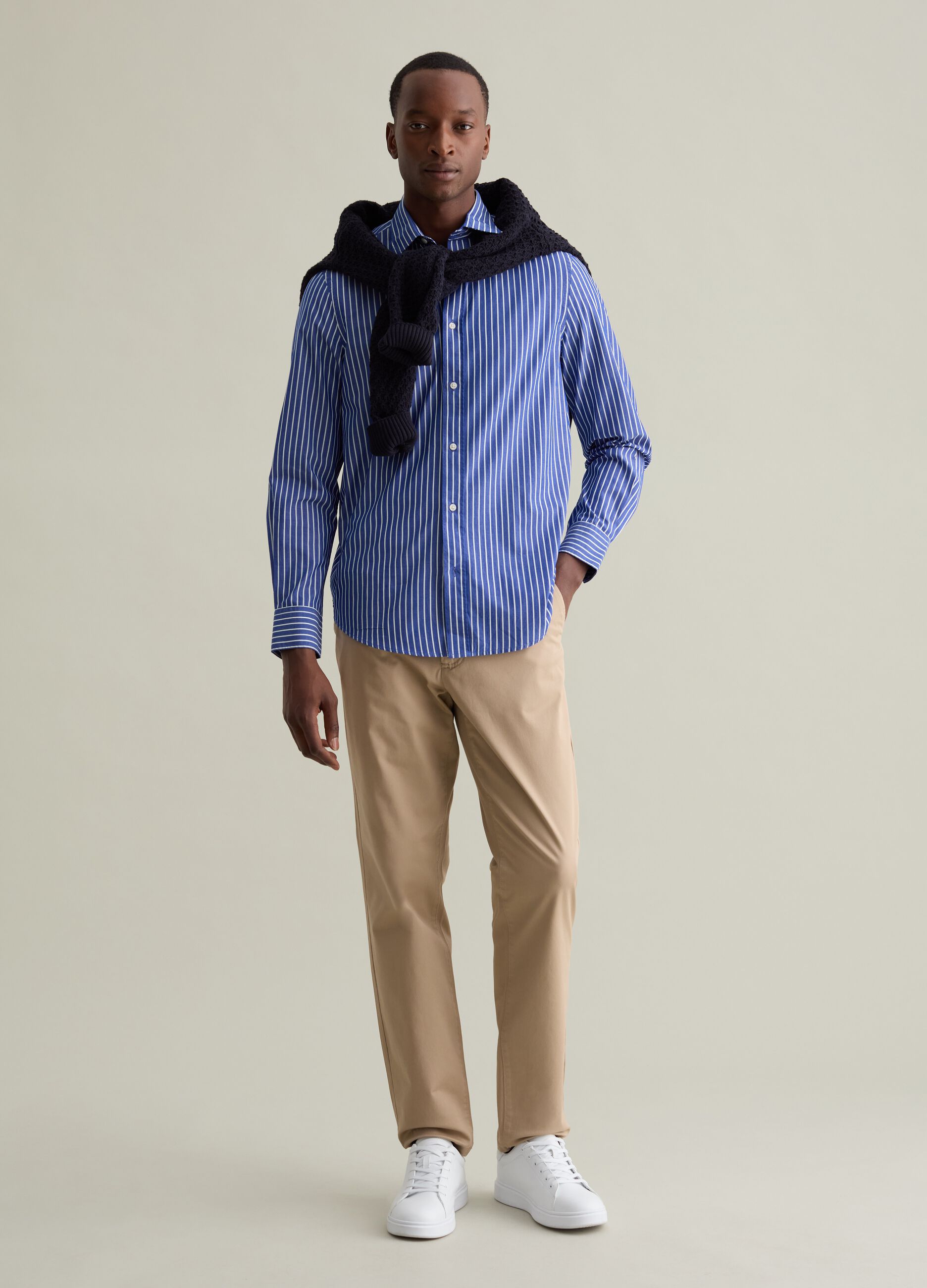 Camicia in popeline a righe