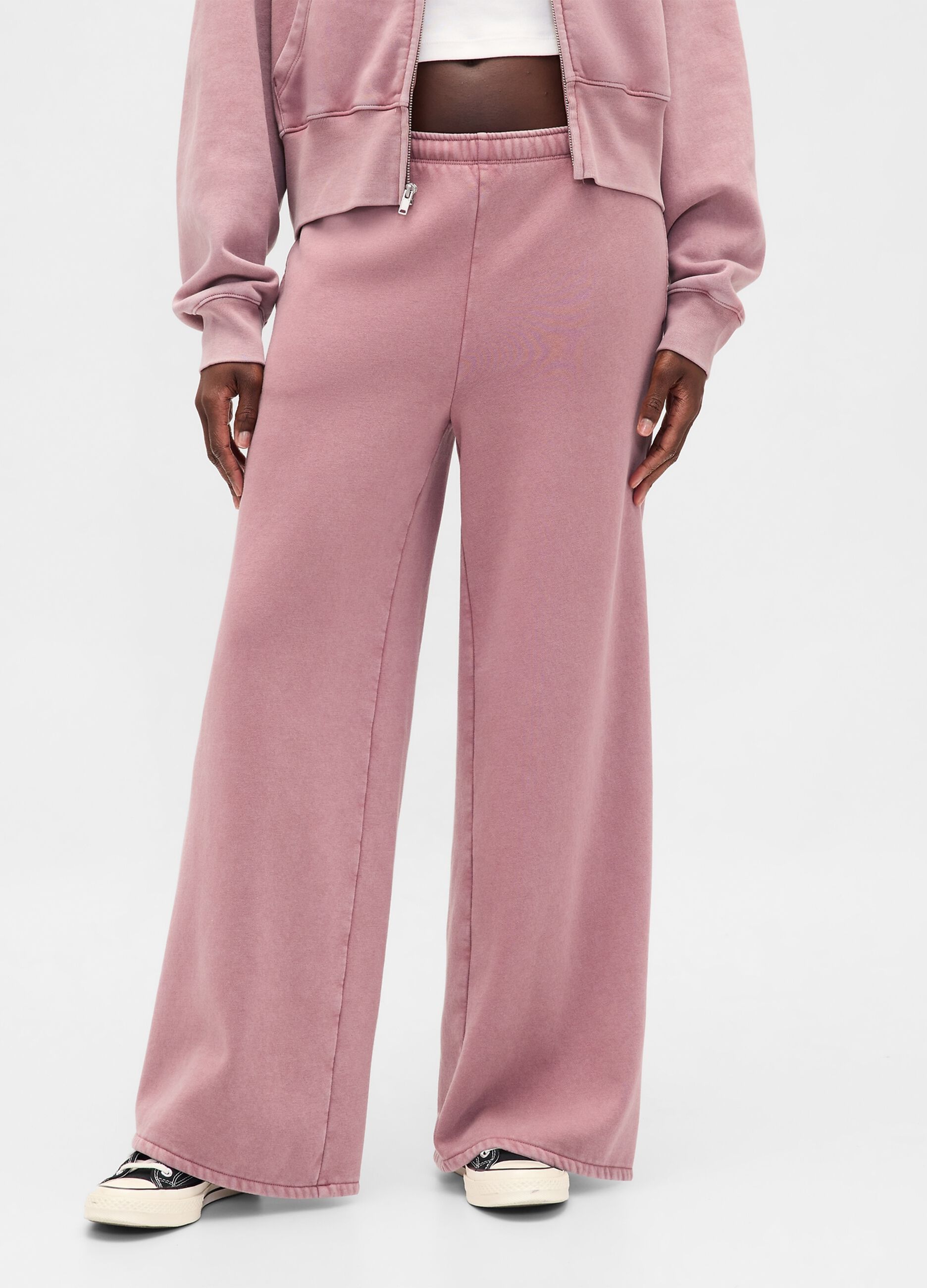 Women's Pink Trousers in Cotton and Polyester Blend