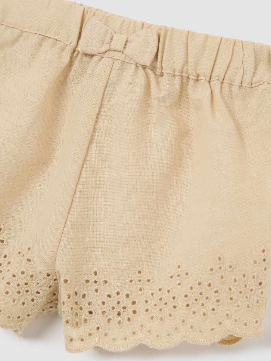 Newborn cotton set with lace top and shorts_2