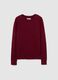 Burgundy sweater with round neckline_4