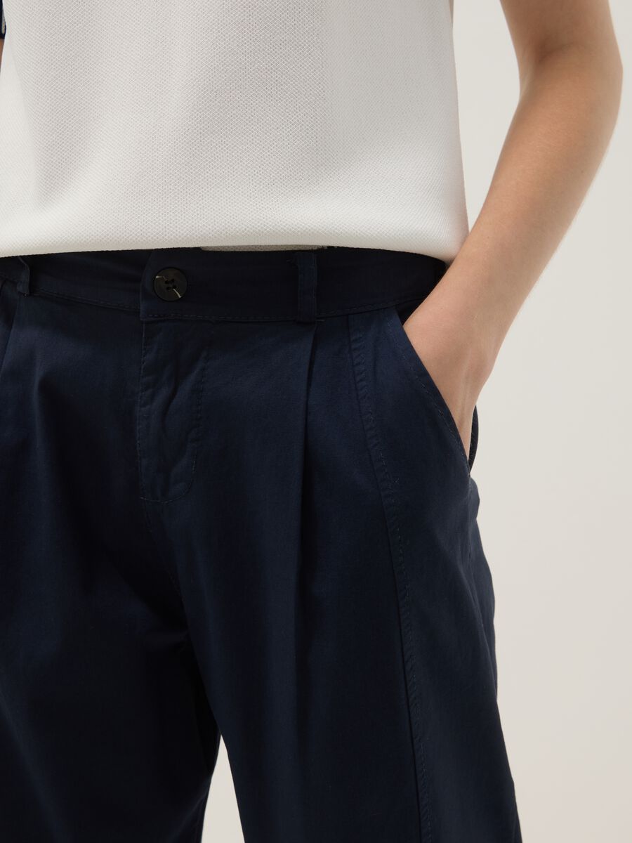 Blue stretch cotton trousers_3