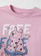 Girls' pink pure cotton T-shirt with print_2