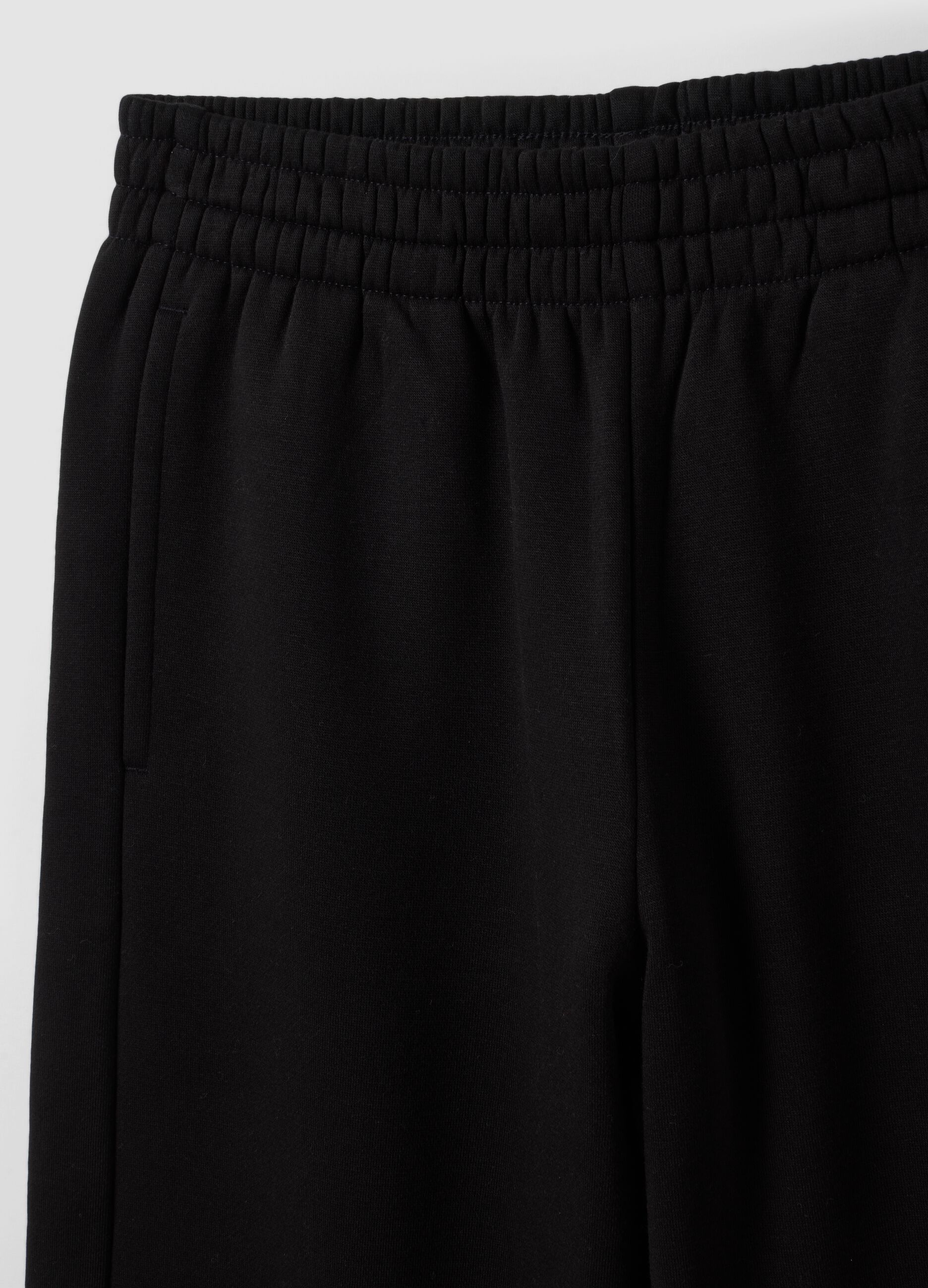 Pantaloni jogger neri in misto cotone straight fit