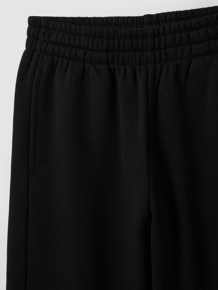 Pantaloni jogger neri in misto cotone straight fit_6