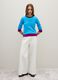 Sky Blue Pure Wool Jumper with Contrast Cuffs_1