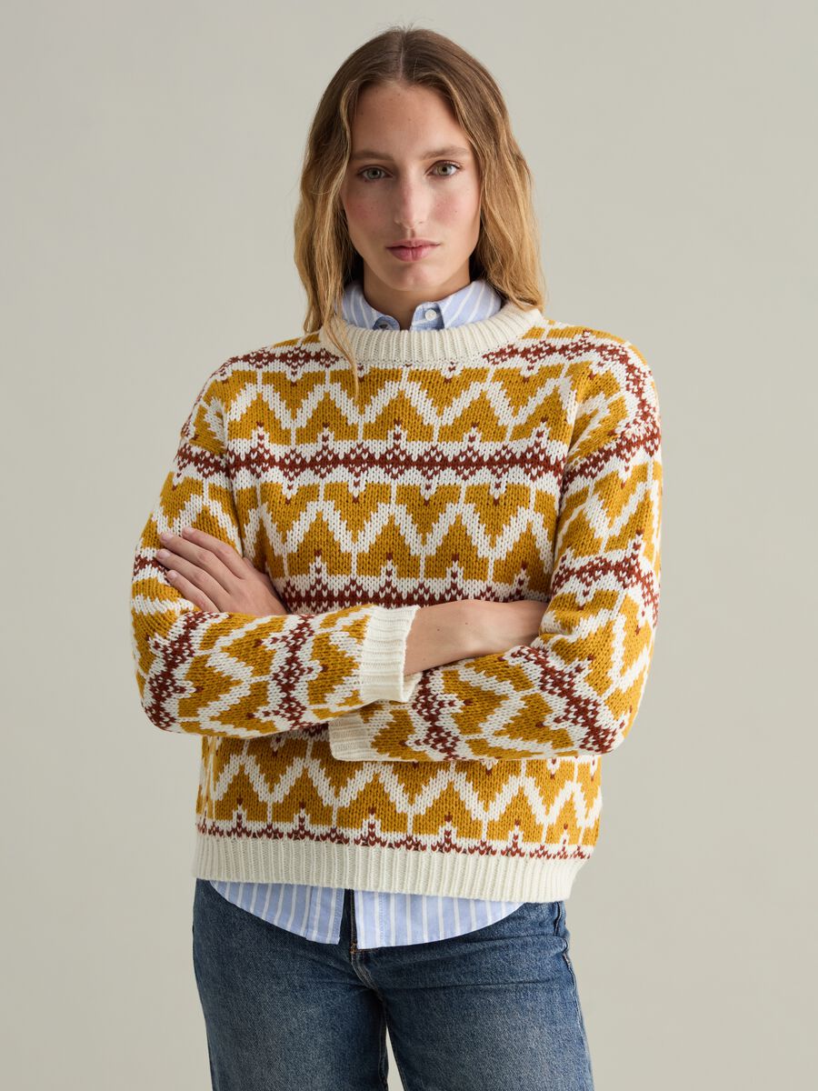 Pullover with jacquard Norwegian motif_0
