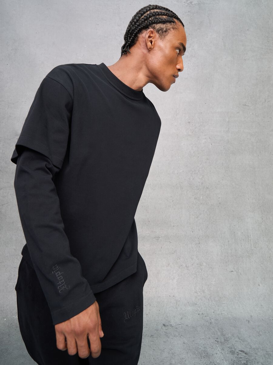 Double Layer Long Sleeve Black_0