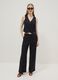 Black linen-viscose blend straight-fit trousers_0