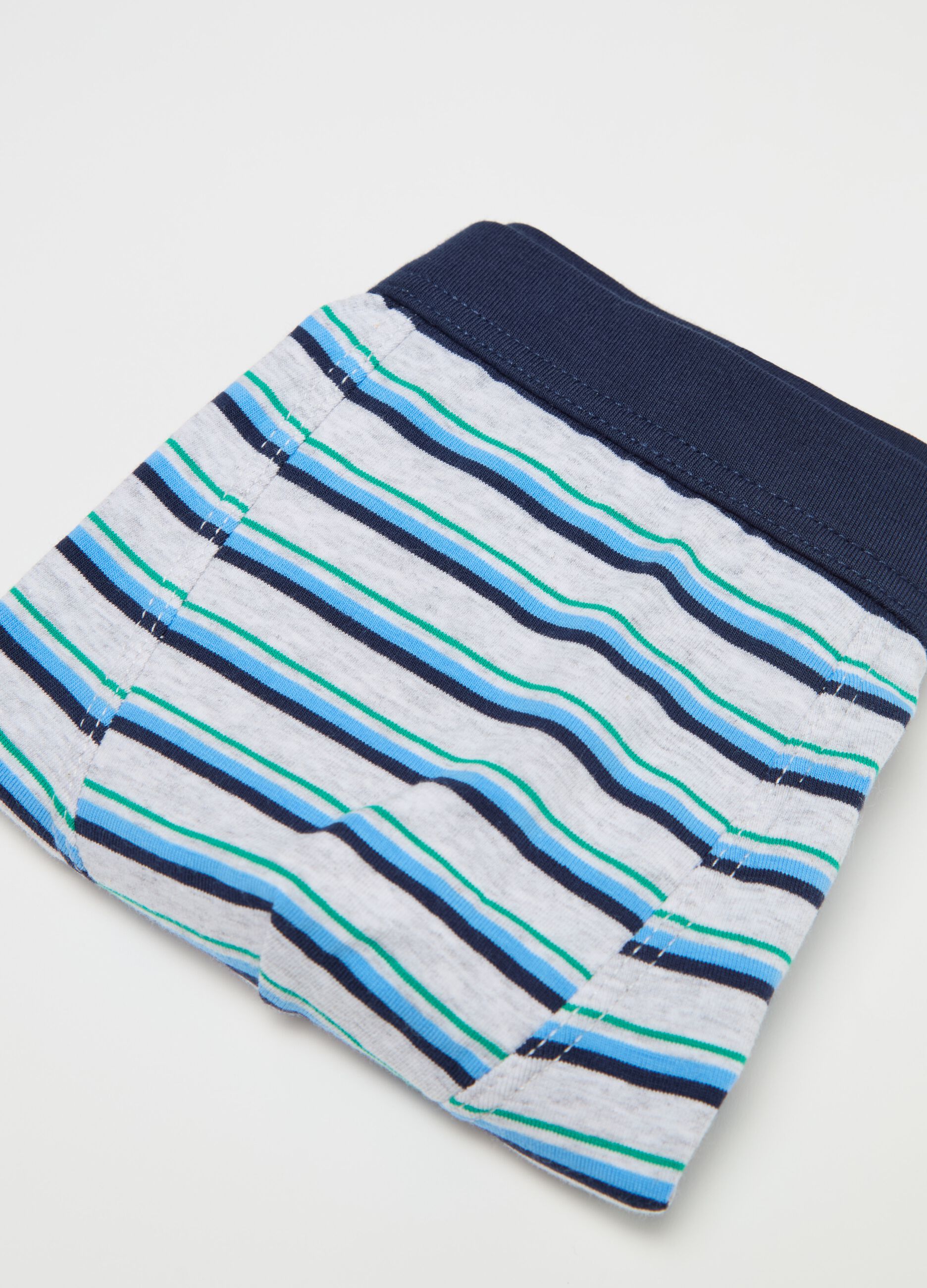 Striped boxer shorts in stretch cotton